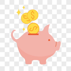 小猪存钱罐创意税收图案高清图片