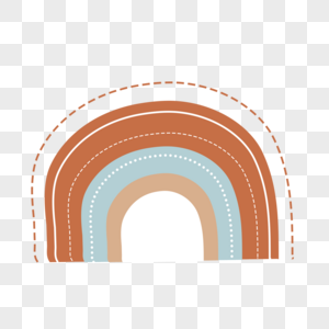 卡通棕色水彩装饰彩虹图片