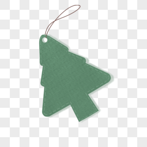 简约绿色圣诞树标签图片