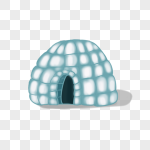 雪块砌成的圆顶小屋图片