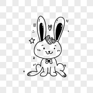 斋月节可爱线条兔子图片