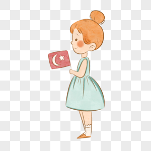 土耳其儿童节蓝色连衣裙女孩图片