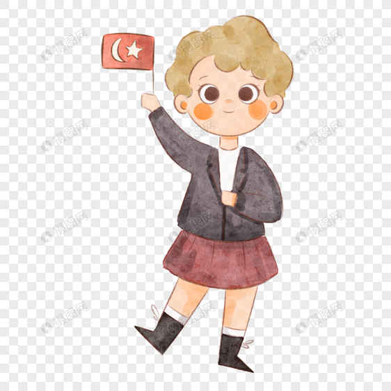 土耳其儿童节金色卷发女孩图片