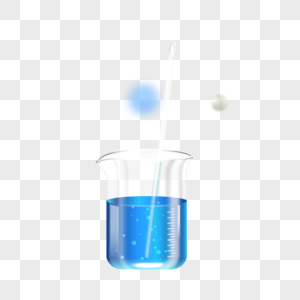 蓝色化学实验烧杯图片