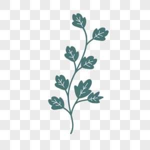 灰蓝色创意植物叶子装饰图形图片