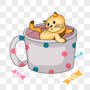 茶杯小猫图片