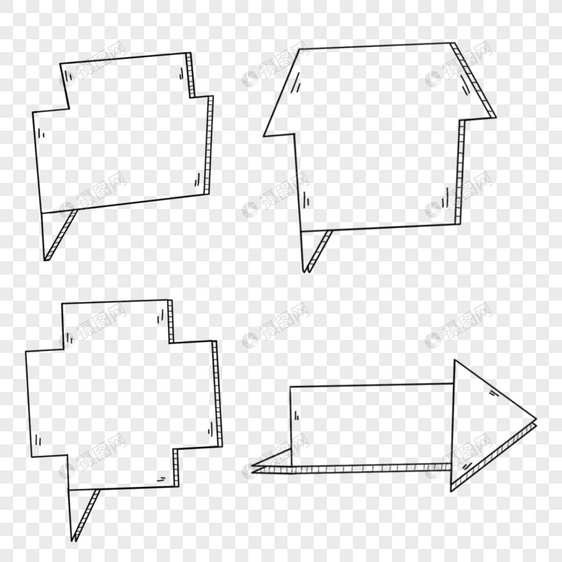 直线气泡线条文本框图片