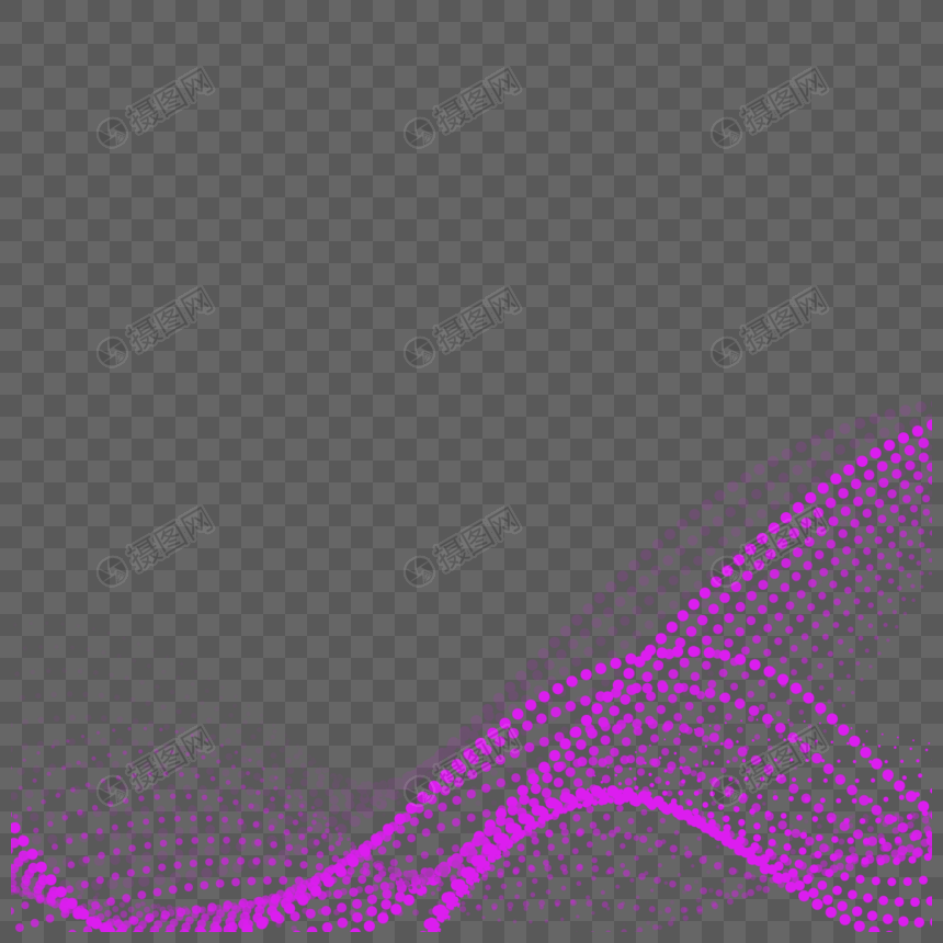 紫色光点曲线光效抽象量子图片