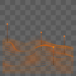 橘黄色点线网络光效抽象量子图片