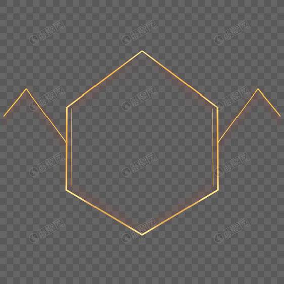 可爱六边形抽象几何金色边框图片