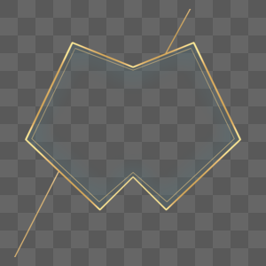 短裤形状抽象几何金色边框图片