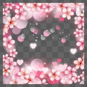 可爱光效光斑樱花花瓣图片