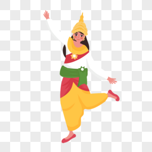 柬埔寨新年包头巾跳舞的女孩图片