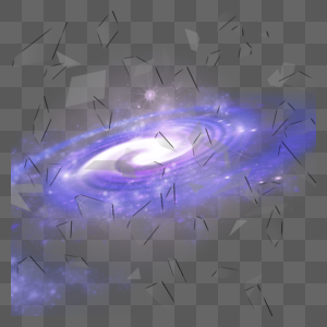 紫色星空银河太空玻璃破碎图片
