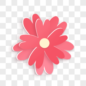 粉红色花朵春天花卉剪纸图片
