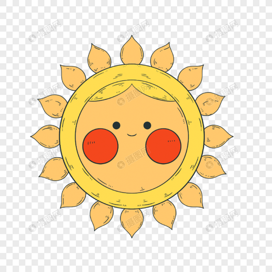 俄罗斯谢肉节带笑脸的可爱太阳图片