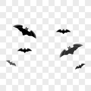 黑色卡通蝙蝠剪影贴图图片