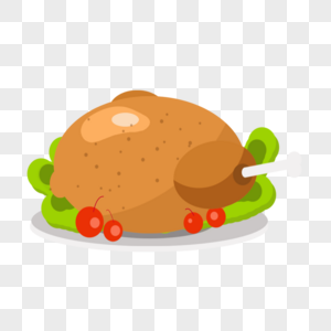 感恩节美味的火鸡卡通贴图图片