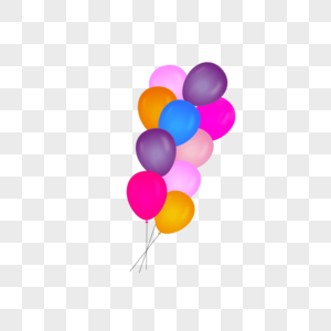 五颜六色的生日气球图片