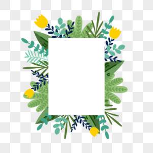 绿色夏季新鲜植物装饰边框图片
