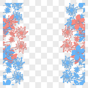 彩色花纹花朵剪纸边框图片