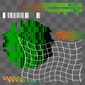 绿色圆形线条抽象故障风边框图片