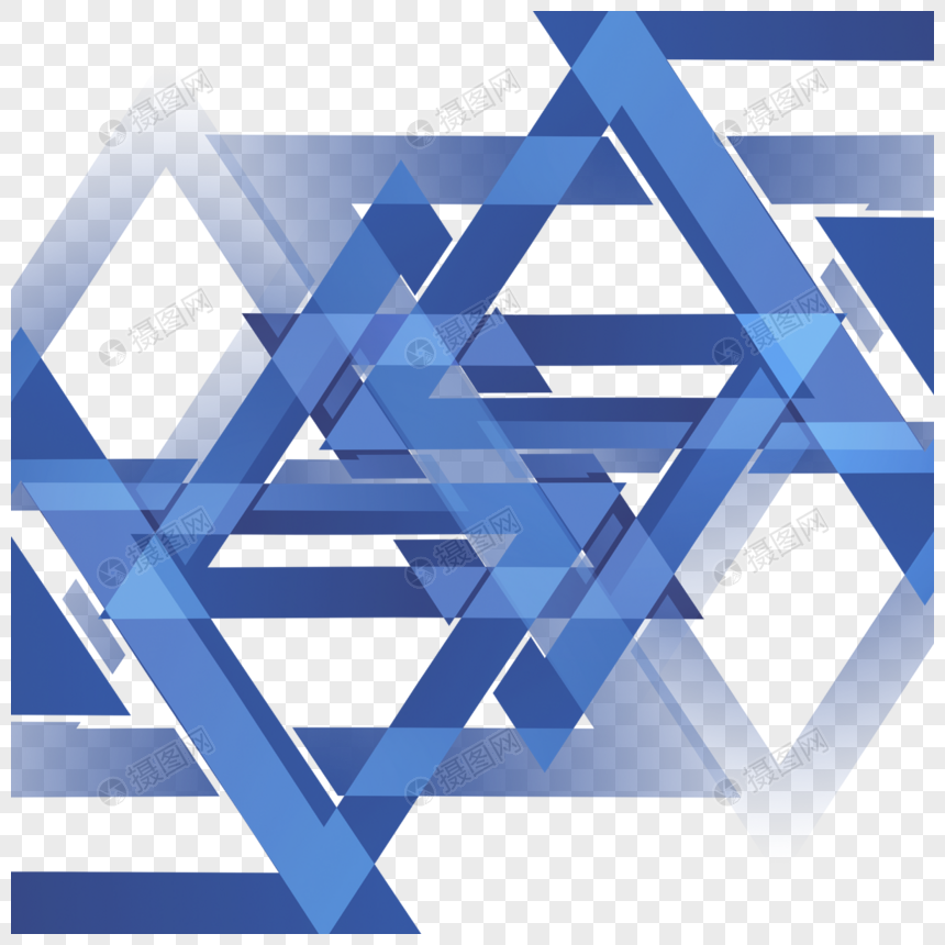蓝色三角形几何抽象商务边框