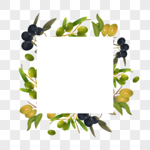 方形几何橄榄创意边框图片