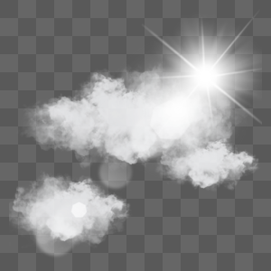 晴天云朵太阳光效图片