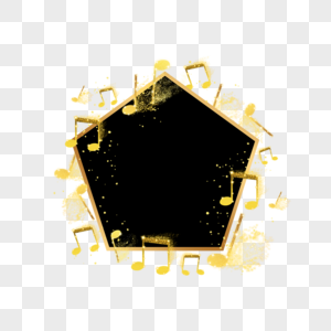 音乐符号装饰黑金边框图片