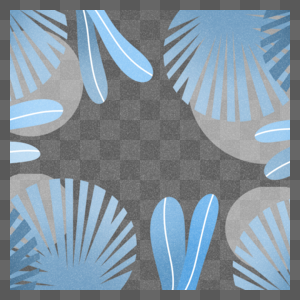 蓝色几何淡蓝色冬季植物边框图片