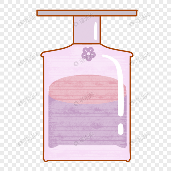 紫色卡通玻璃香水瓶图片