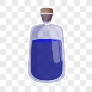 蓝色卡通玻璃香水瓶子图片