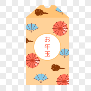 扇子雨伞图案日式红包图片