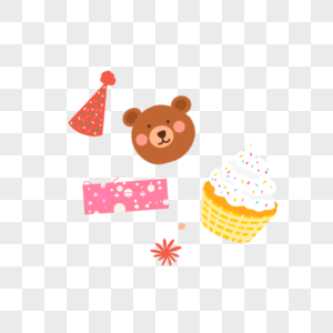 小熊蛋糕生日帽图片