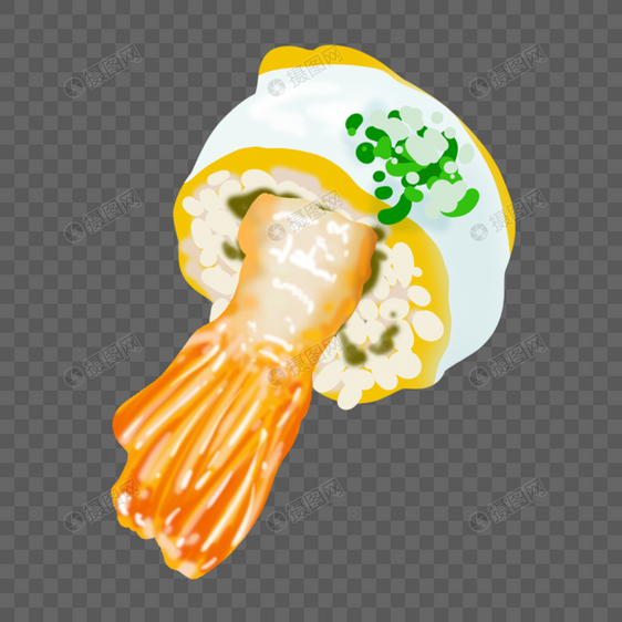 日式炸虾寿司卷图片