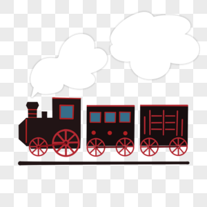 蒸汽火车黑色卡通复古图片