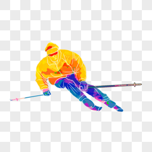滑雪运动抽象男子运动员高清图片