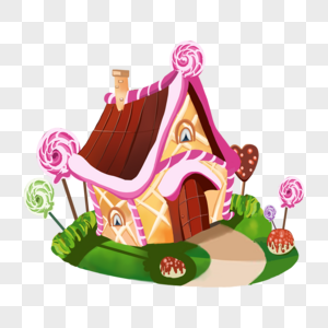 房子糖果彩色卡通梦幻童话高清图片