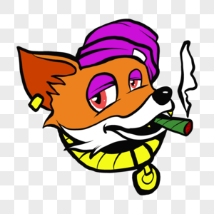 狐狸波普风格烟雾图片
