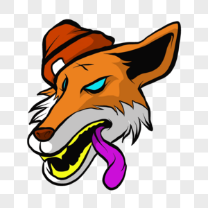 狐狸波普风格红色帽子图片