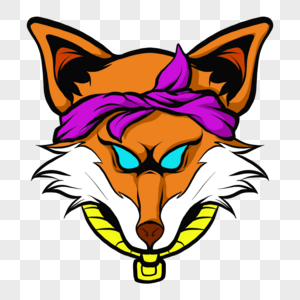 狐狸波普风格头巾图片