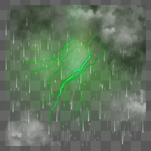 雷雨天气绿色抽象图片