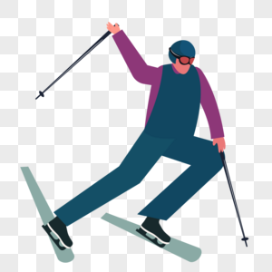 滑雪人物转弯动作图片