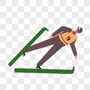 滑雪人物绿色滑雪板图片