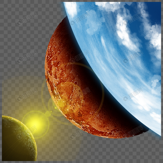 太阳系行星宇宙光晕图片