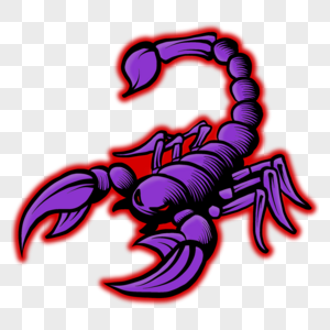 蝎子吉祥物普风格紫色图片