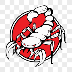 蝎子吉祥物波普风格白色图片