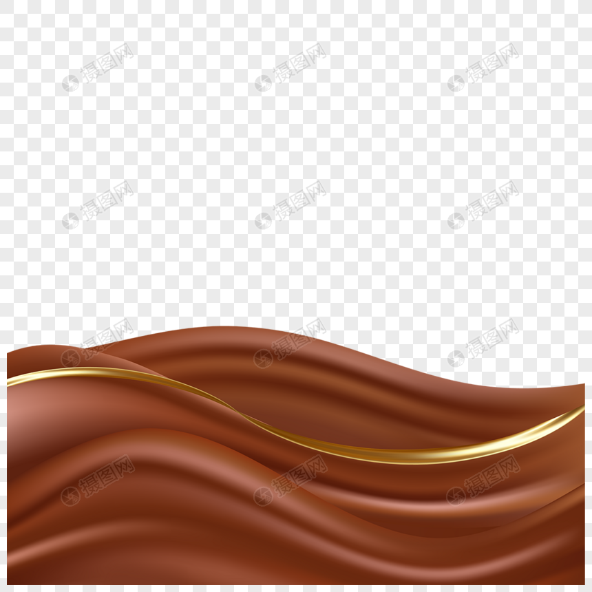 巧克力波浪抽象奶油边框图片