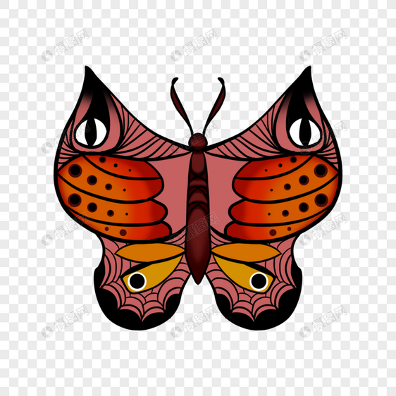 蝴蝶复古纹身昆虫图片